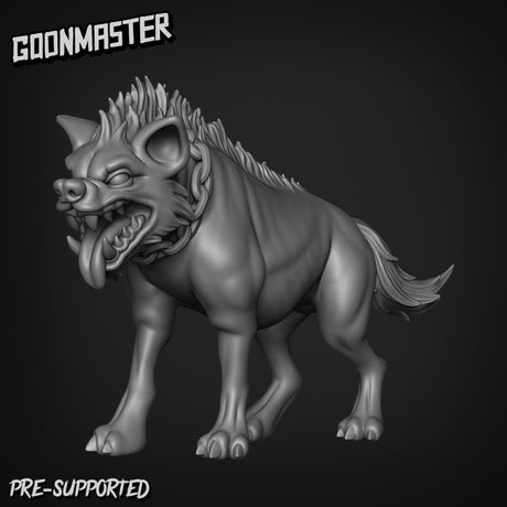 Gnoll Leader & Hyenas Miniature | A - Tabletop RPG & D&D miniature. Perfect for wargaming & collectors