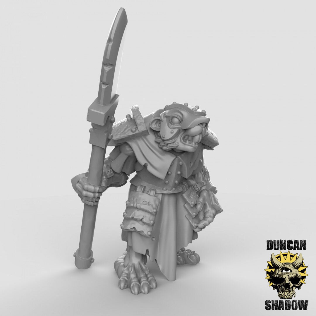 Rat Folk Royal Spearmen Miniature | B - Tabletop RPG & D&D miniature. Perfect for wargaming & collectors