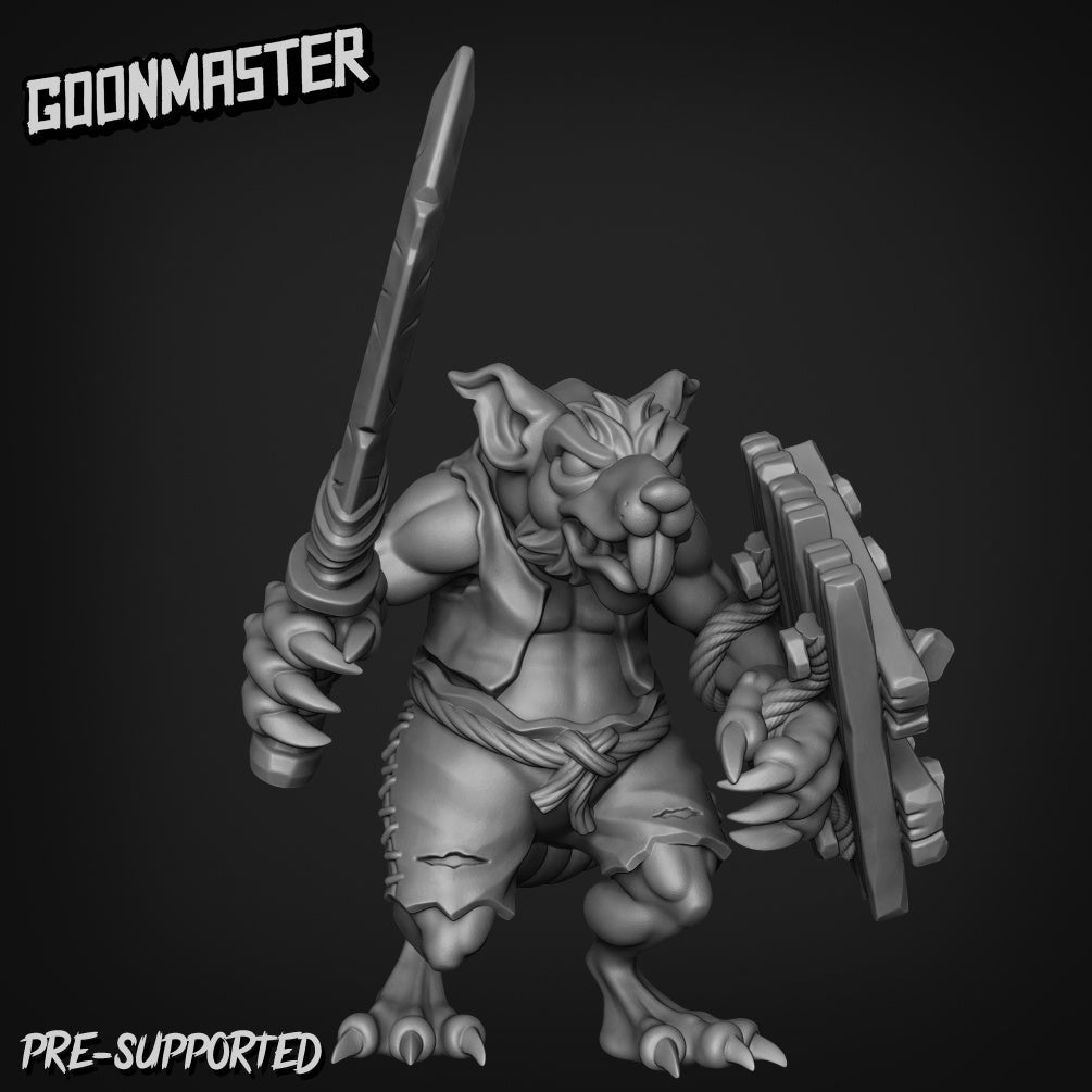 Rat Folk Rebels Miniature | B - Tabletop RPG & D&D miniature. Perfect for wargaming & collectors