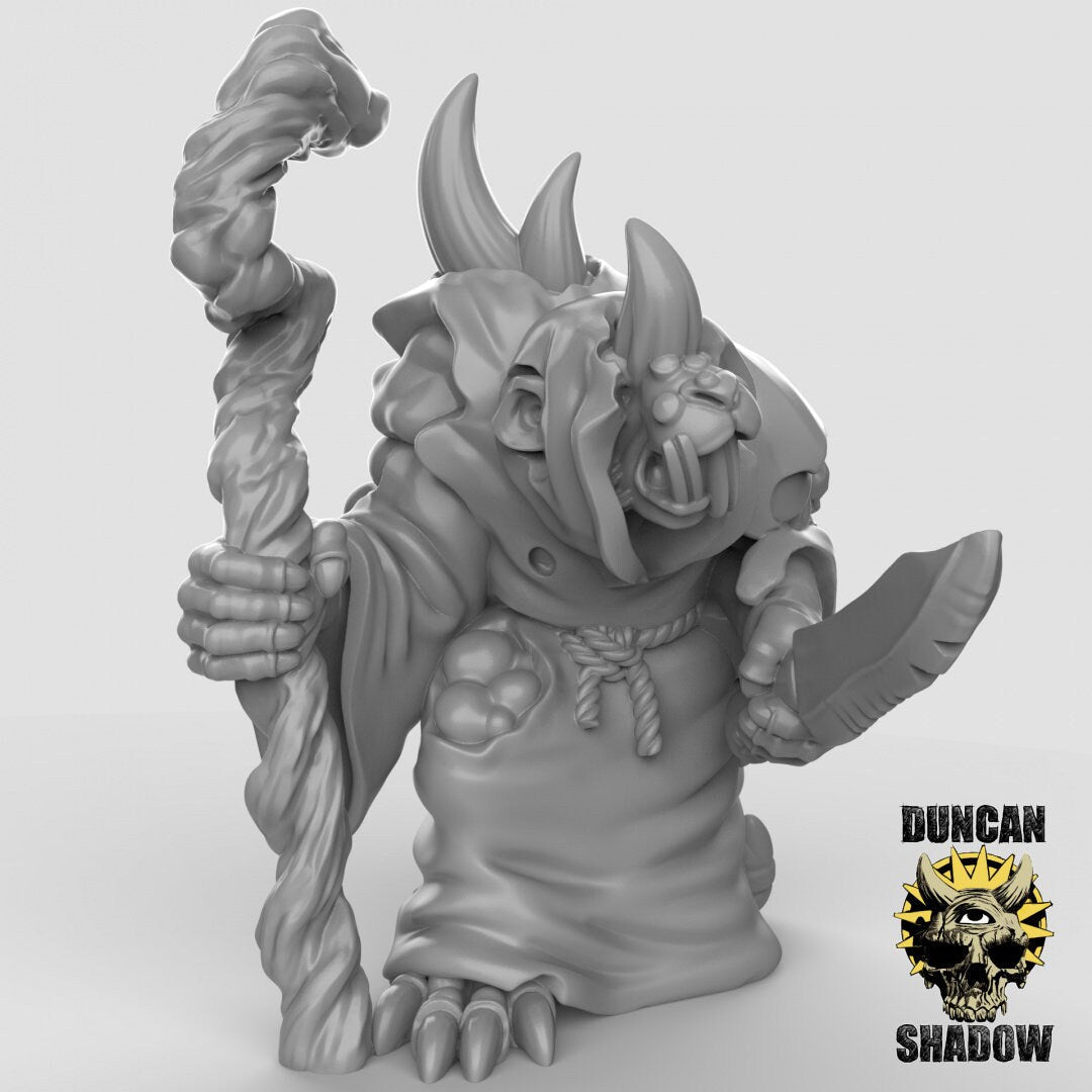Rat folk Necromancers Miniature | C - Tabletop RPG & D&D miniature. Perfect for wargaming & collectors