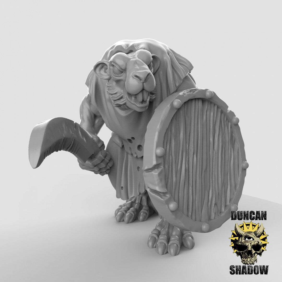 Sewer Rat Folk Miniature | C - Tabletop RPG & D&D miniature. Perfect for wargaming & collectors