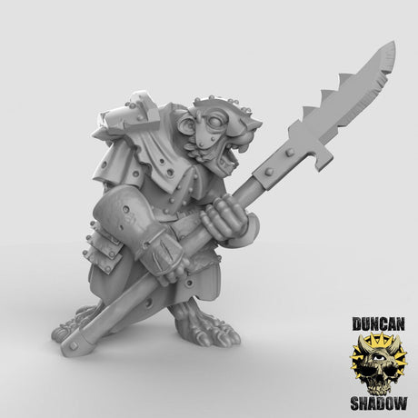 Rat Folk Royal Spearmen Miniature | C - Tabletop RPG & D&D miniature. Perfect for wargaming & collectors