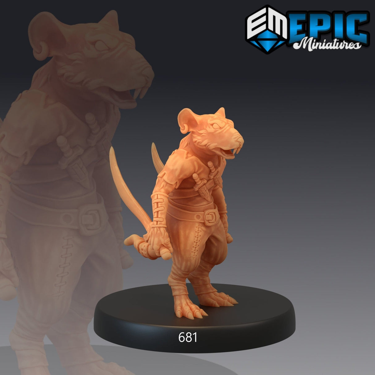 Fantasy Rat Folk Miniature Set | G - Tabletop RPG & D&D miniature. Perfect for wargaming & collectors