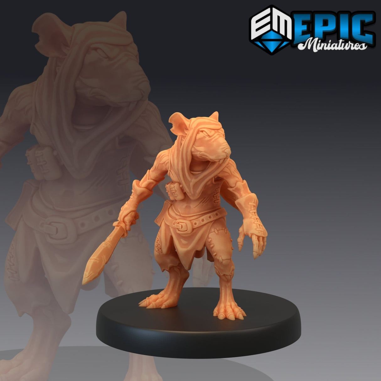 Fantasy Rat Folk Miniature Set | H - Tabletop RPG & D&D miniature. Perfect for wargaming & collectors