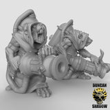 Rat Folk Flamethrower Squad Miniature | Set of 2 - Tabletop RPG & D&D miniature. Perfect for wargaming & collectors