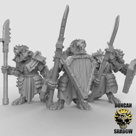 Rat Folk Elite Guards Miniature | Set of 3 - Tabletop RPG & D&D miniature. Perfect for wargaming & collectors