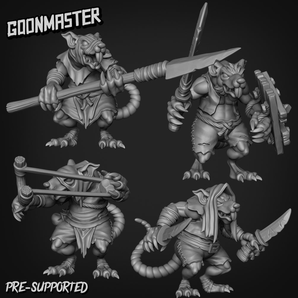 Rat Folk Miniature - Set of 4 - 32mm