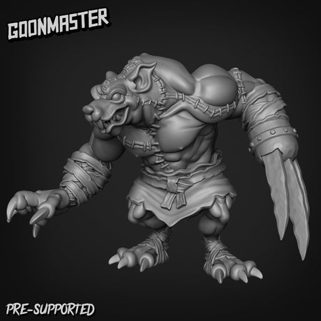Rat Folk Mutate Rat Miniature | B - Tabletop RPG & D&D miniature. Perfect for wargaming & collectors