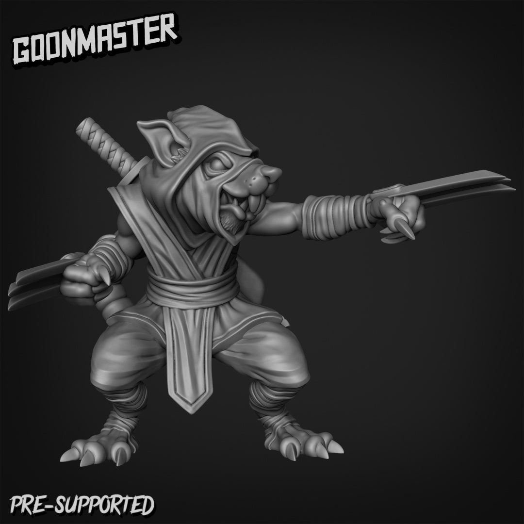 Rat Folk Ninja Miniature | C - Tabletop RPG & D&D miniature. Perfect for wargaming & collectors