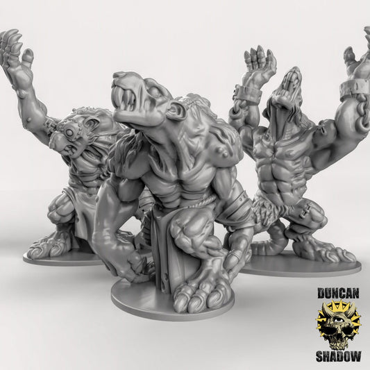 Rat Folk Ogre Miniature - Set of 3 - 28mm