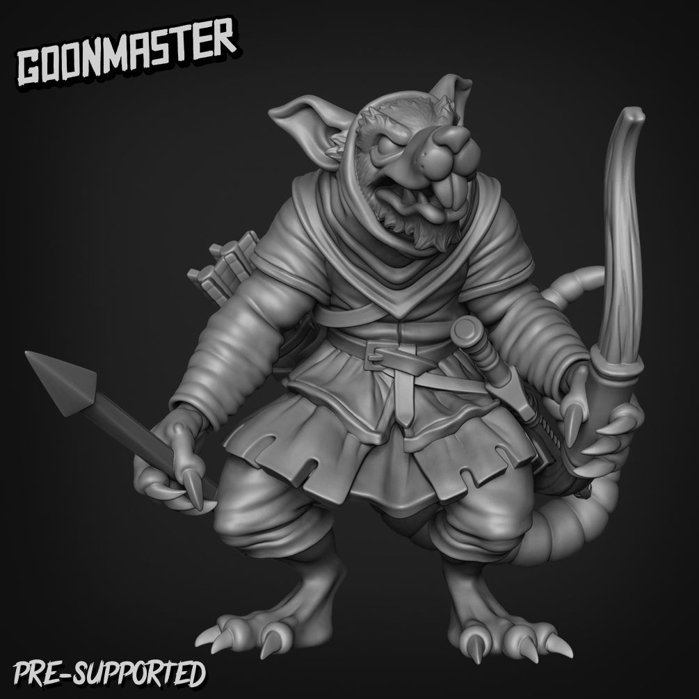 Rat Ranger Rat Folk Ranger Miniature | Ratfolk Archer for D&D & Pathfinder ...