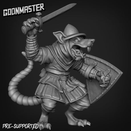 Rat Folk guards Miniature | C - Tabletop RPG & D&D miniature. Perfect for wargaming & collectors