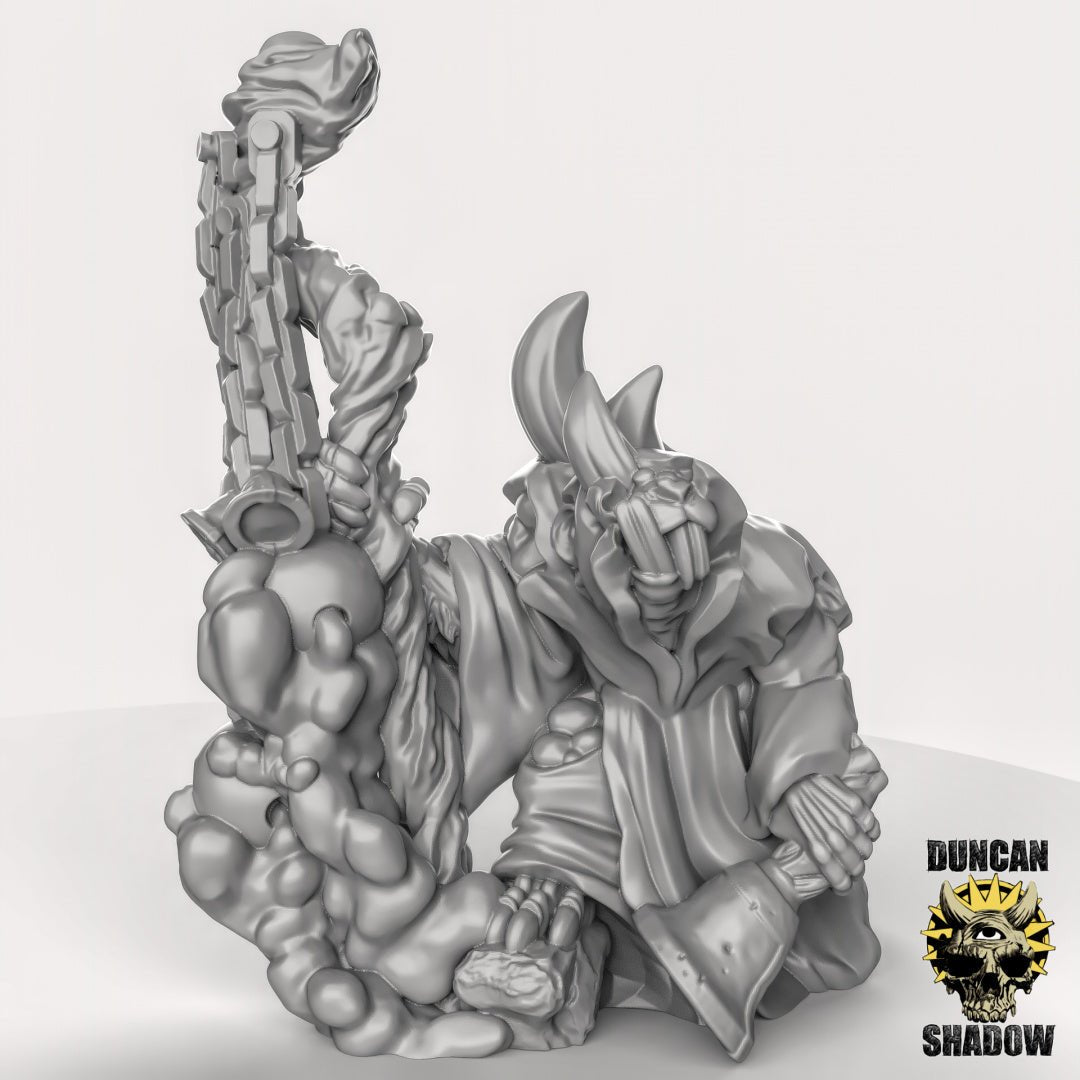 Rat Folk Shaman Leader Miniature - A - 28mm