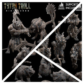 Rat Miniature bundle | Full Set All Models - Tabletop RPG & D&D miniature. Perfect for wargaming & collectors