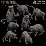 Rat Miniature bundle | Full Set All Models - Tabletop RPG & D&D miniature. Perfect for wargaming & collectors