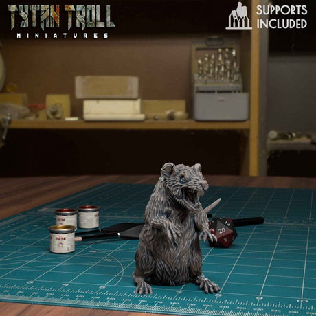 Rat Swarm Miniature | C - Tabletop RPG & D&D miniature. Perfect for wargaming & collectors