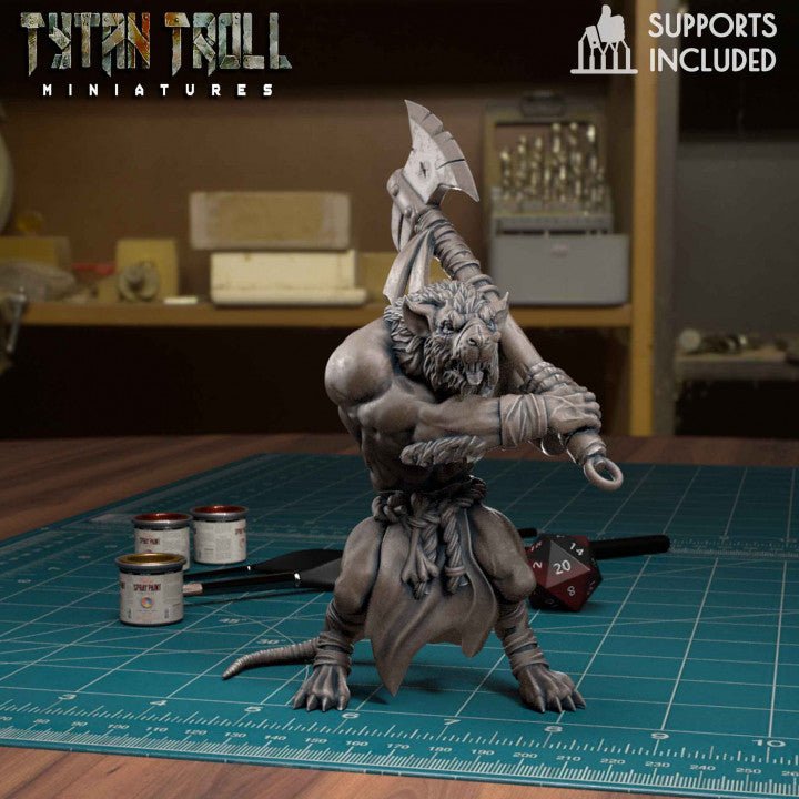 Ratmen Swarm Miniature | A - Tabletop RPG & D&D miniature. Perfect for wargaming & collectors