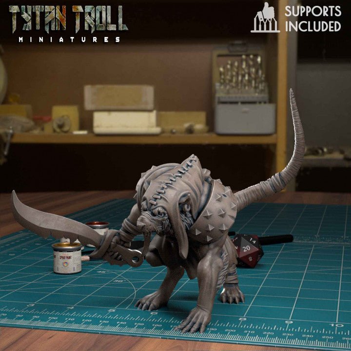 Ratmen Swarm Miniature | B - Tabletop RPG & D&D miniature. Perfect for wargaming & collectors