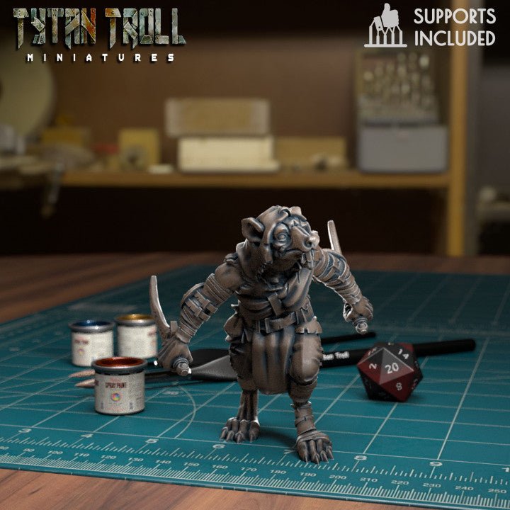 Ratmen Swarm Miniature set | F - Tabletop RPG & D&D miniature. Perfect for wargaming & collectors