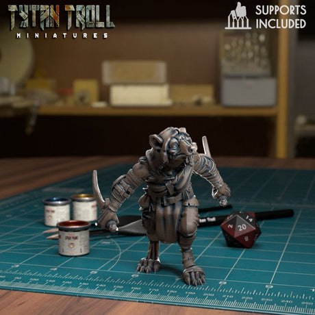 Ratmen Swarm Miniature set | F - Tabletop RPG & D&D miniature. Perfect for wargaming & collectors