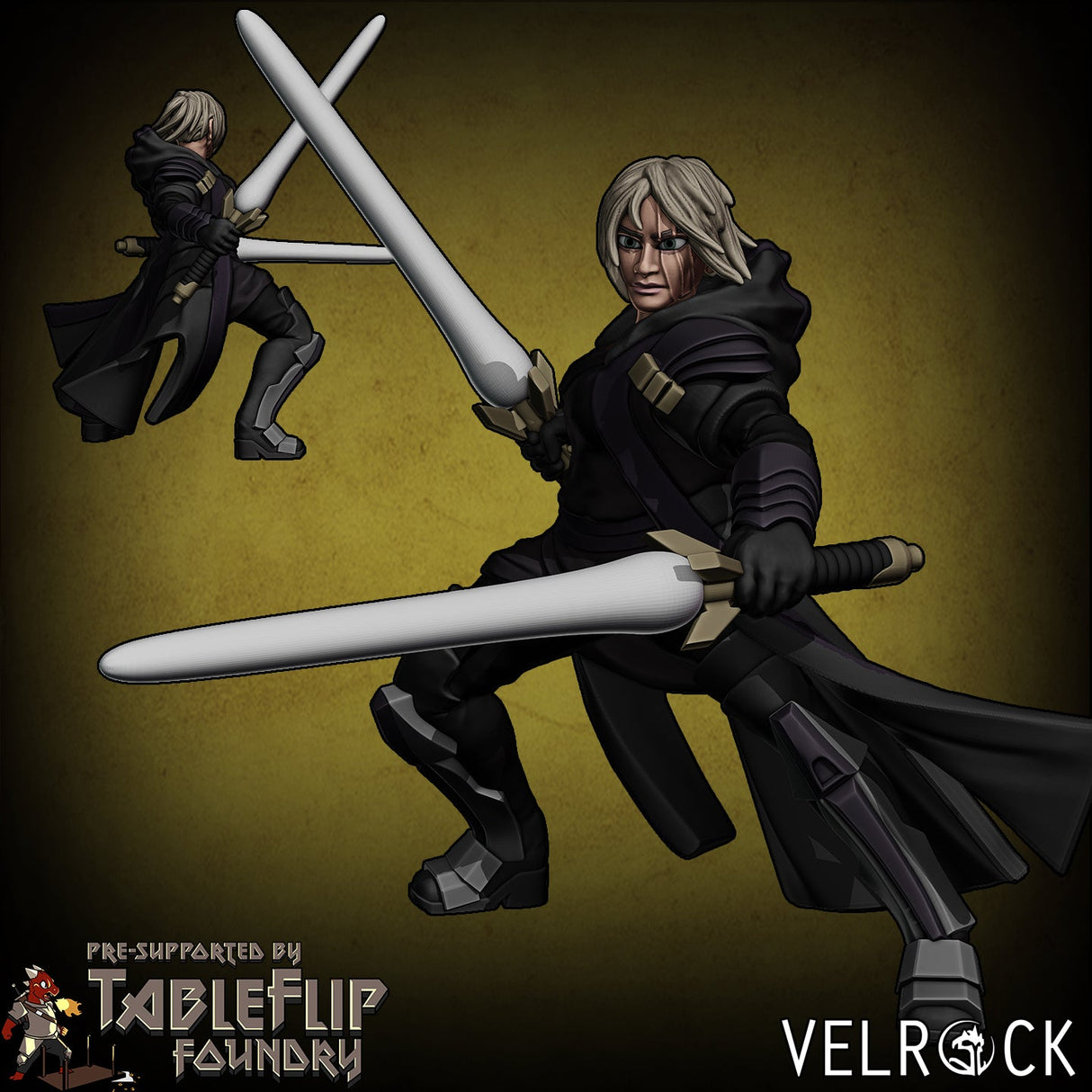 Rebel Mercenaries and Duelist Miniature | E - Tabletop RPG & D&D miniature. Perfect for wargaming & collectors