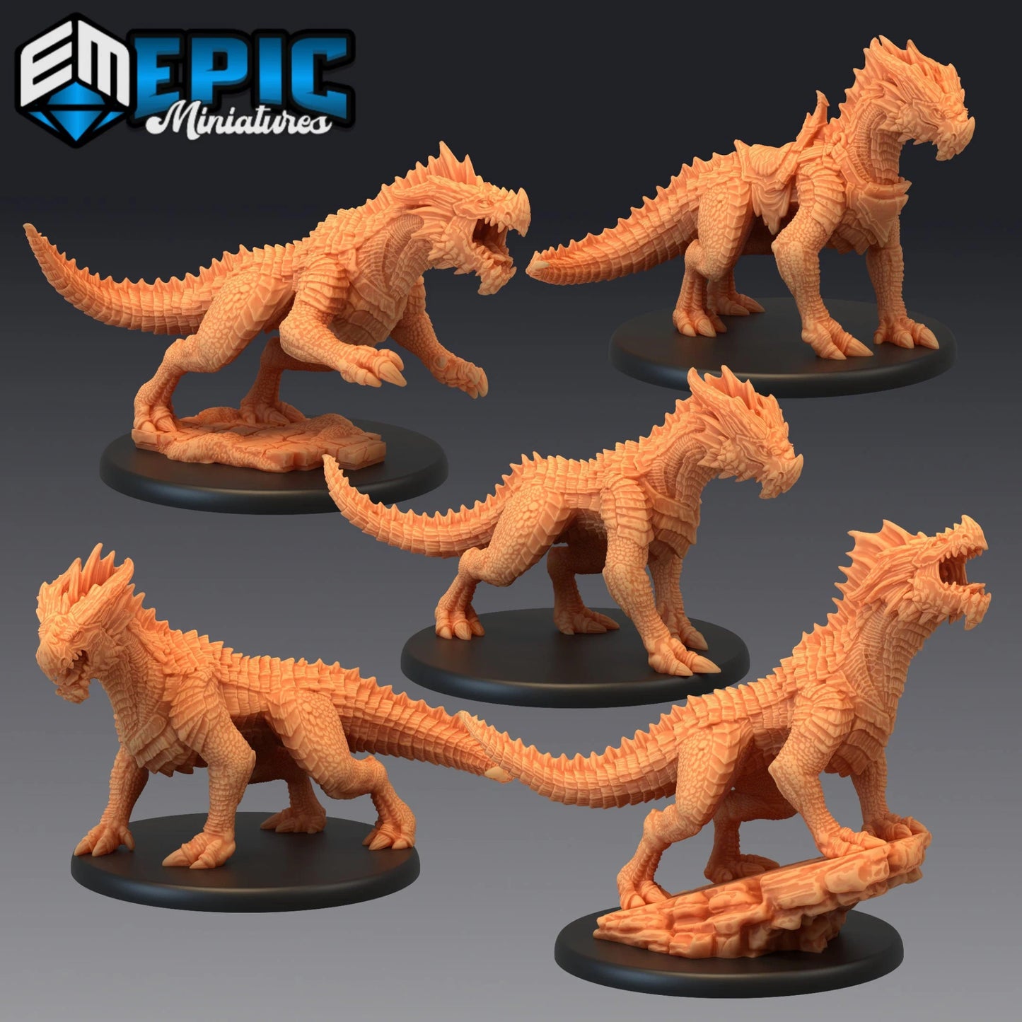 Red Drake Miniature - Set of 5 - 28mm