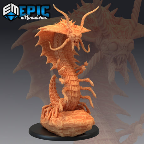 Remorhaz Arctic Miniature | B - Tabletop RPG & D&D miniature. Perfect for wargaming & collectors