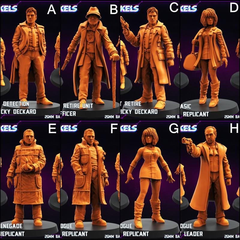 Replicants and Runners Miniature - Full Set All Models - 32mm
