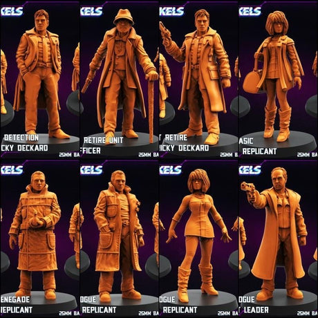 Replicants and Runners Miniature | Full Set All Models - Tabletop RPG & D&D miniature. Perfect for wargaming & collectors