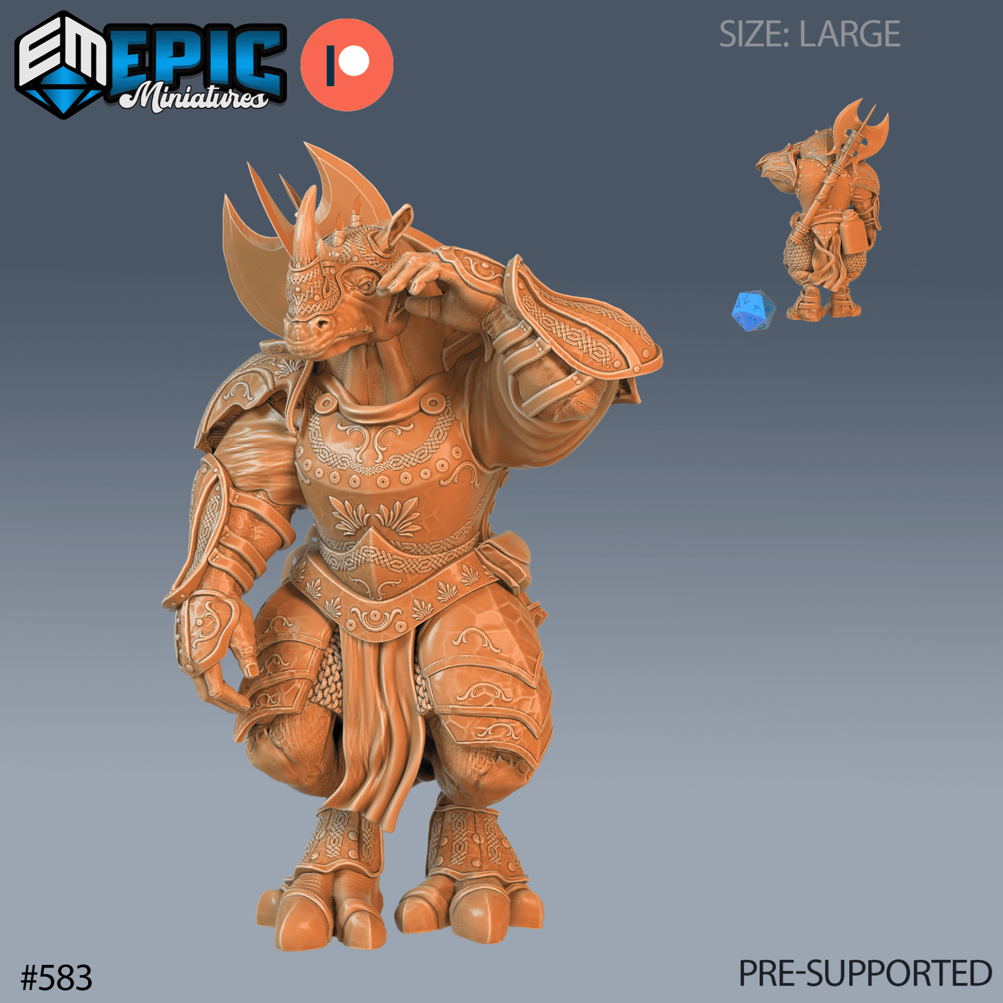 Rhino Champion Miniature - A - 28mm