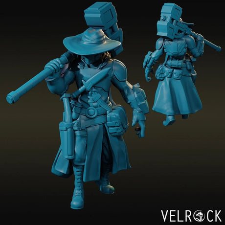 Robot Cowboys Miniature | B - Tabletop RPG & D&D miniature. Perfect for wargaming & collectors