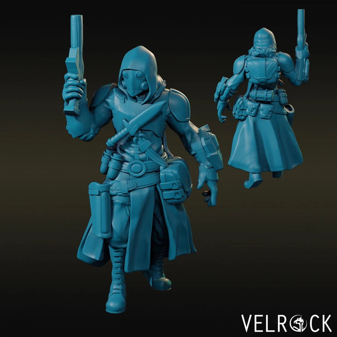 Robot Cowboys Miniature | C - Tabletop RPG & D&D miniature. Perfect for wargaming & collectors