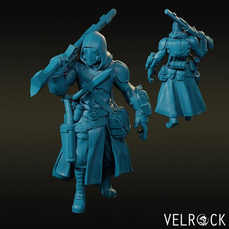 Robot Cowboys Miniature | E - Tabletop RPG & D&D miniature. Perfect for wargaming & collectors