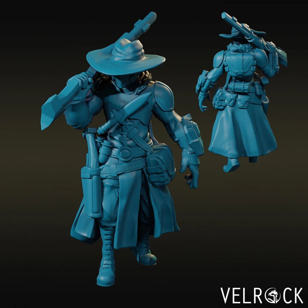 Robot Cowboys Miniature - F - 28mm