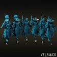 Robot Cowboys Miniature | Set of 6 - Tabletop RPG & D&D miniature. Perfect for wargaming & collectors