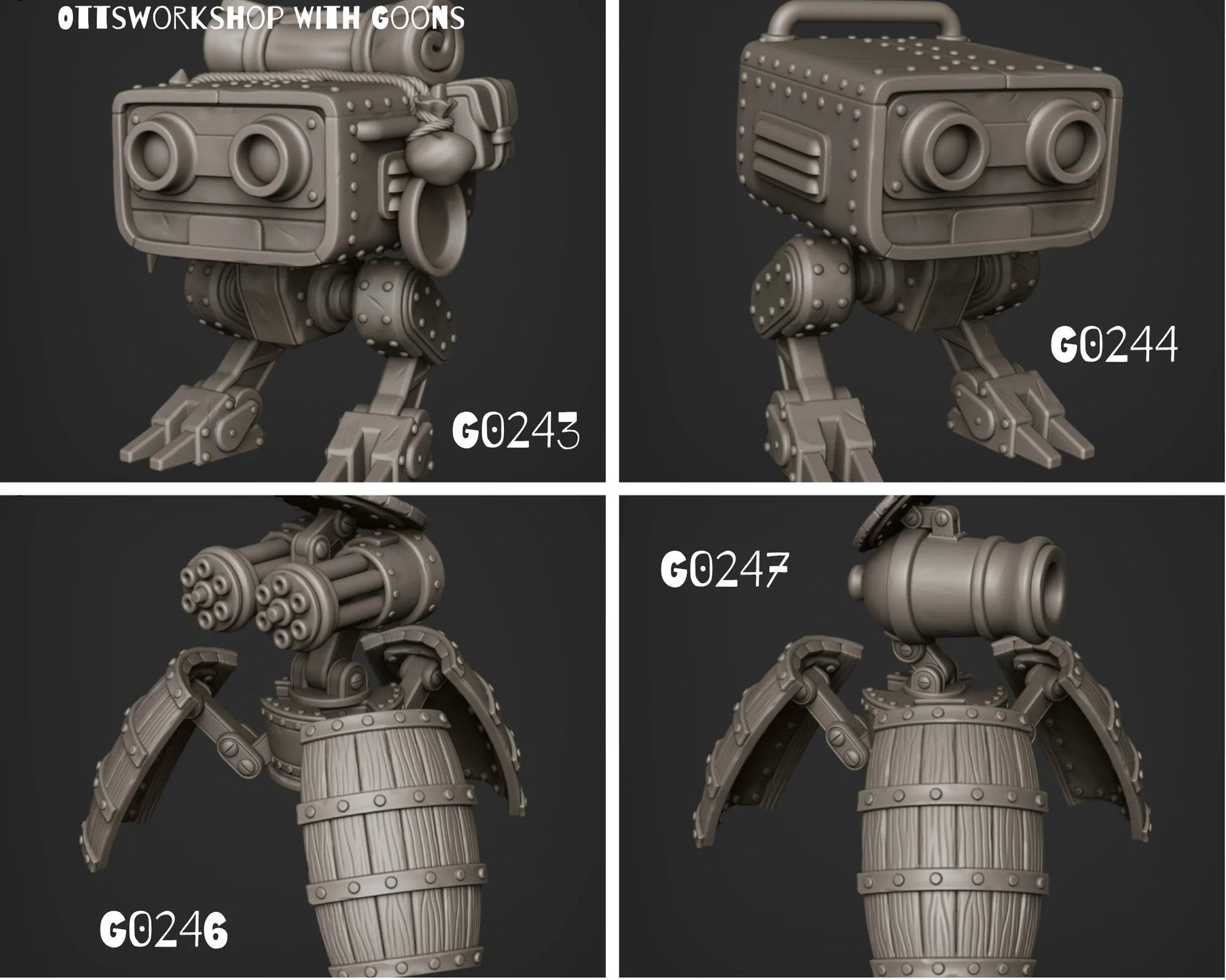 Robot Familiar Miniature - Set of 4 - 28mm