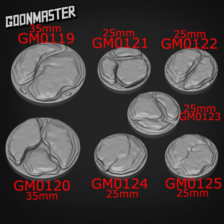 Rock Bases Miniature | 16pc 25mm - Tabletop RPG & D&D miniature. Perfect for wargaming & collectors