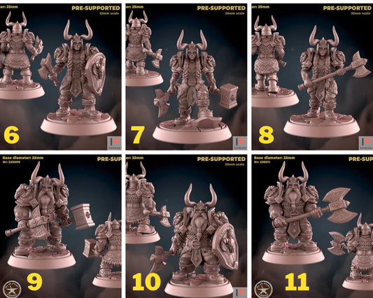Royal Dwarf Miniature - Set of 6 - 28mm