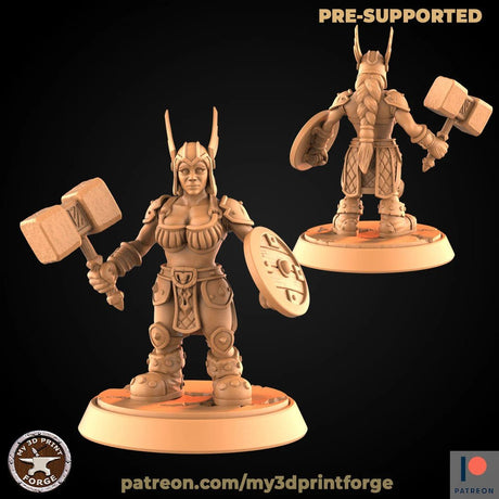 Royal Female Dwarf Miniature | A - Tabletop RPG & D&D miniature. Perfect for wargaming & collectors