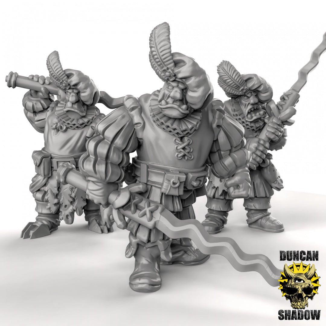 Royal imperial Ogre with sword Miniature - Set of 3 - 28mm