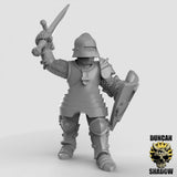 Royal Knight, Knight, Guardmen Miniature | Left - Tabletop RPG & D&D miniature. Perfect for wargaming & collectors