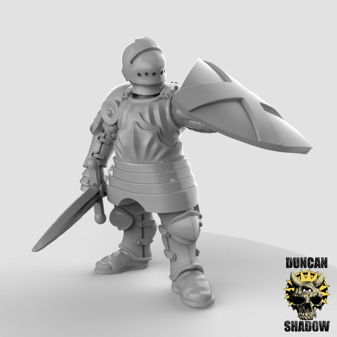 Royal Knight, Knight, Guardmen Miniature | Right - Tabletop RPG & D&D miniature. Perfect for wargaming & collectors