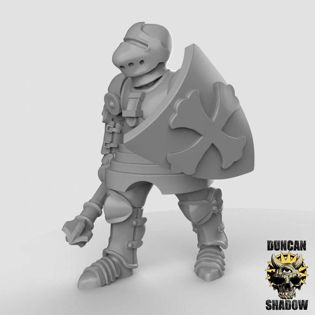 Royal Knight Miniature | Left - Tabletop RPG & D&D miniature. Perfect for wargaming & collectors