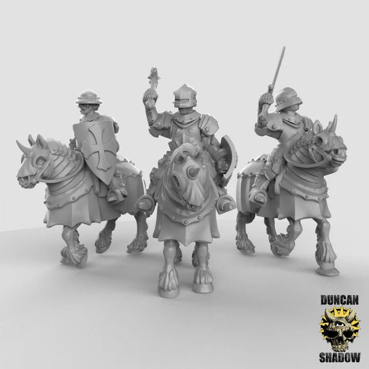 Royal Knight Miniature Calvary | Set of 3 - Tabletop RPG & D&D miniature. Perfect for wargaming & collectors