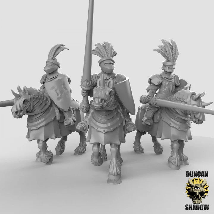 Royal Knight Miniature Calvary 2 | Set of 3 - Tabletop RPG & D&D miniature. Perfect for wargaming & collectors