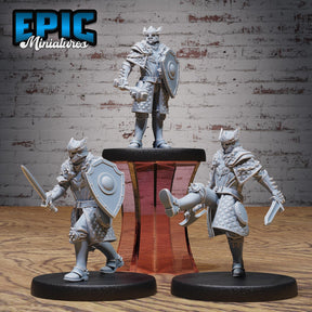 Royal Knight, Paladin Miniature | Full Set All Models - Tabletop RPG & D&D miniature. Perfect for wargaming & collectors