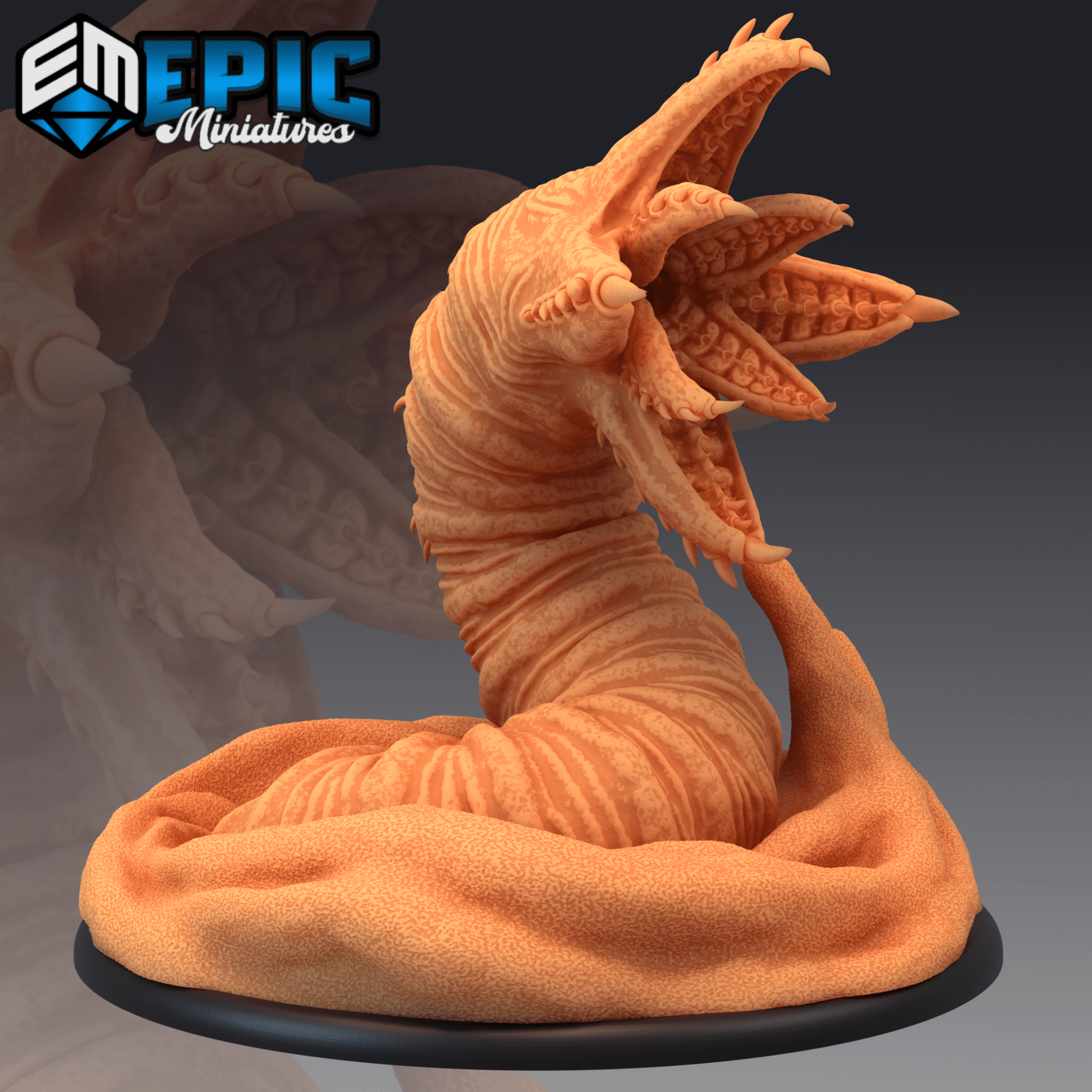 Sandworm Monster Miniature - A - 28mm