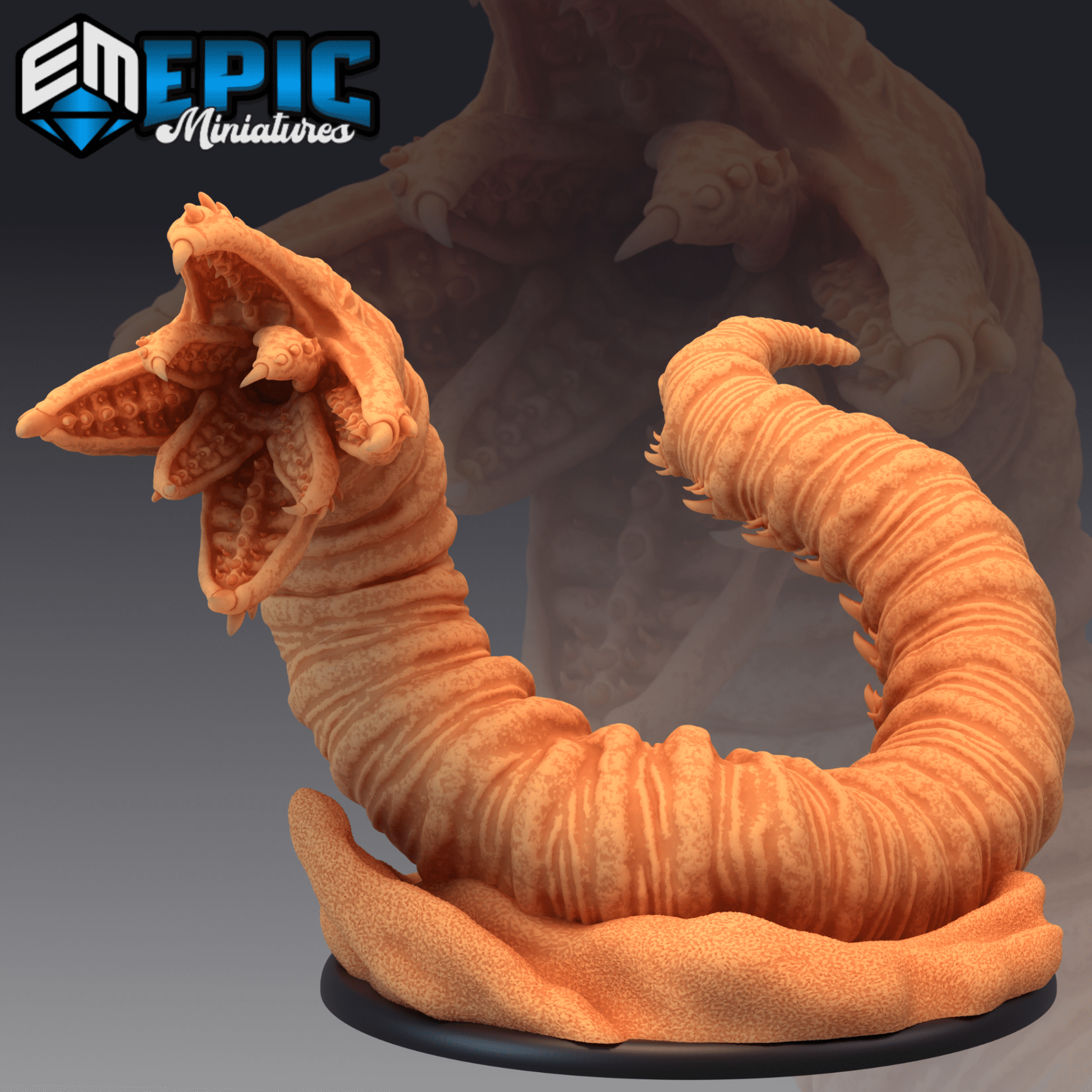 Sandworm Monster Miniature - B - 28mm