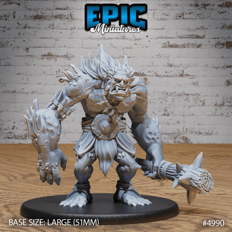 Savage Troll Miniature | A - Tabletop RPG & D&D miniature. Perfect for wargaming & collectors