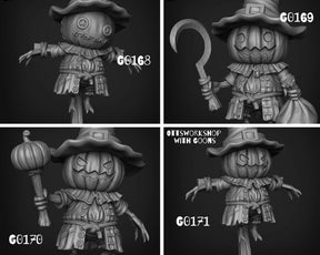 Scarecrow Miniature set 2 | set of 4 - Tabletop RPG & D&D miniature. Perfect for wargaming & collectors